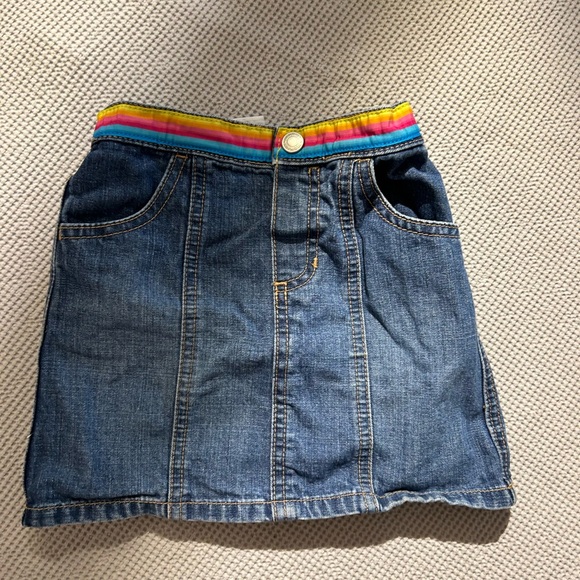 Vintage retro rainbow waist band denim jean mini skirt old navy 3t - Picture 9 of 12
